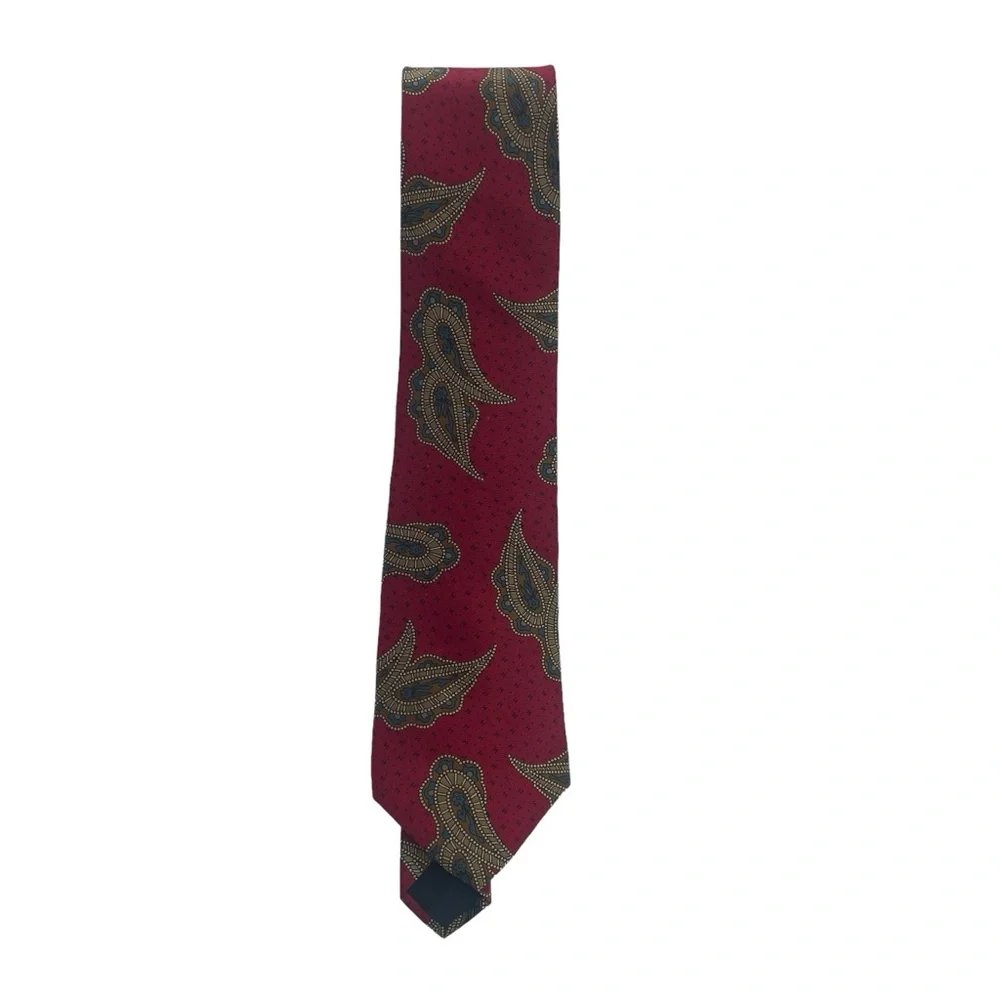 Liberty of London‎ Mens Necktie Silk Tie Burgundy Paisley